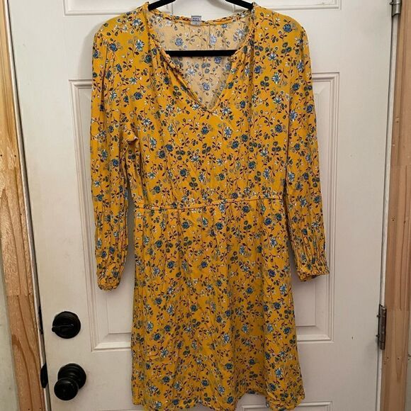 Old Navy Yellow Floral Dress Medium - Picture 1 of 4